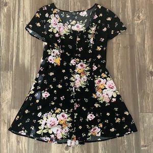 Floral button up dress